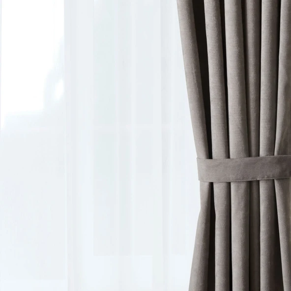 Soft Devon Fon Perde - Gri - 140x270 cm - 2