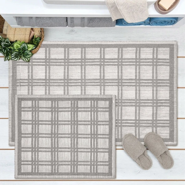 Soft Rhodes 2'li Bukle Paspas - Gri ürün görseli