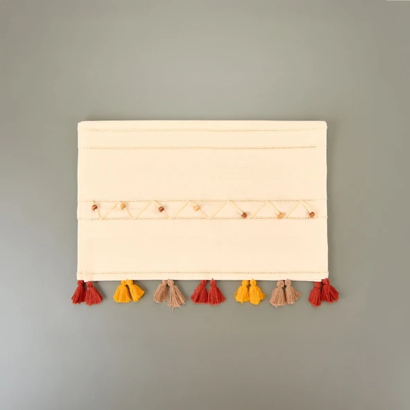 Soft Boncuklu Runner - Ekru - 50x130 cm - 2