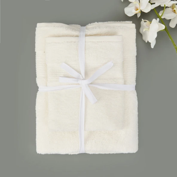 Soft Ella 2'li Hamam Seti - Beyaz - 50x70 cm + 70x140 cm
