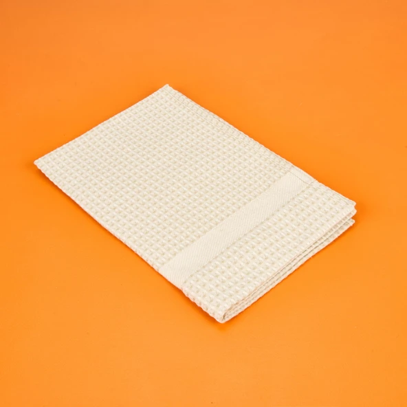 Soft Waffle 2'li Havlu Seti - Açık Bej - 60x110 cm + 40x60 cm - 3