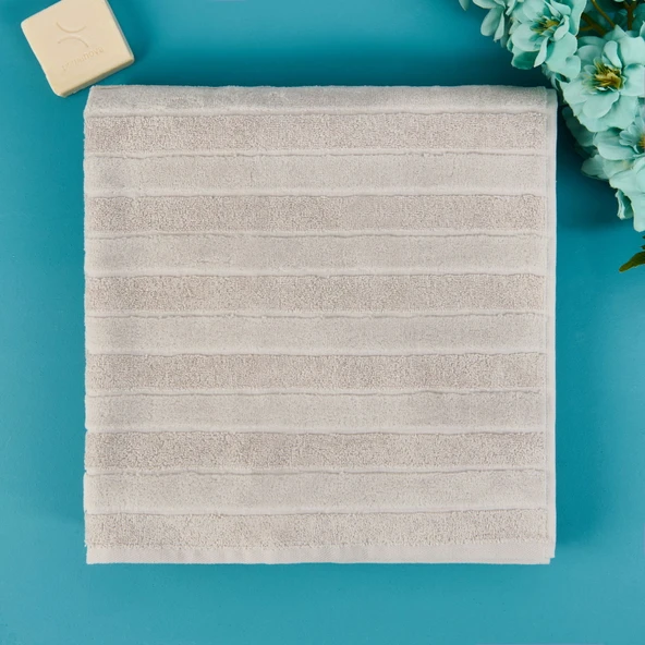 Soft Kadife Banyo Havlusu - Gri - 70x140 cm