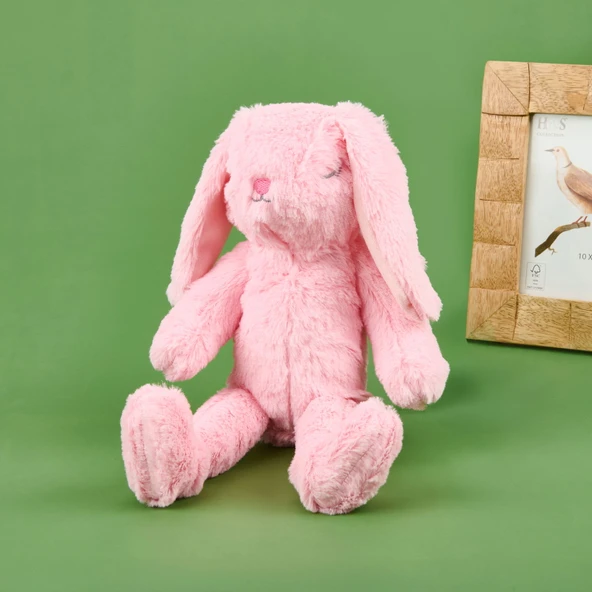 Soft Uyuyan Tavşan Figürlü Yastık - Pembe - 20x35 cm ürün görseli 1