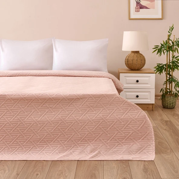 Soft Anka Tek Kişilik Yatak Örtüsü - Pembe - 180x240 cm