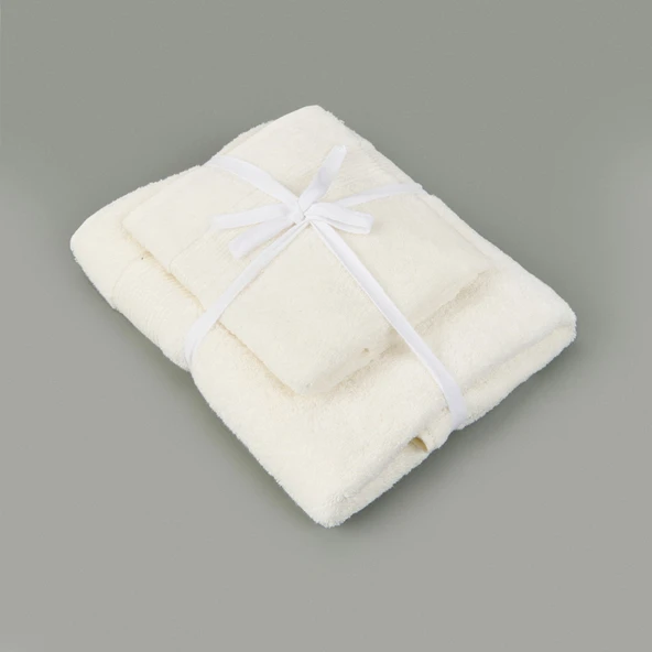 Soft Ella 2'li Hamam Seti - Beyaz - 50x70 cm + 70x140 cm - 2