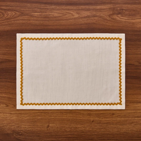 Soft Mustard 2'li Amerikan Servis - Beyaz - 35x50 cm - 2