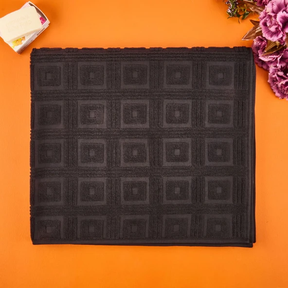 Soft Kybele Banyo Havlusu - Siyah - 90x160 cm