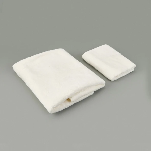 Soft Ella 2'li Hamam Seti - Beyaz - 50x70 cm + 70x140 cm - 3
