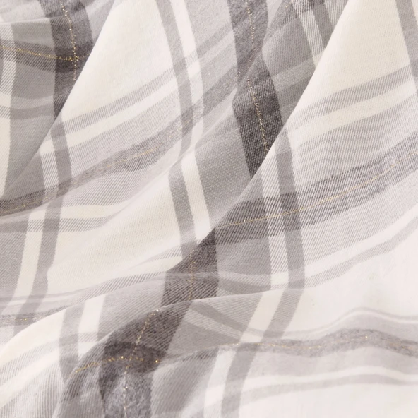 Soft Sim İp Detaylı Skoç Koltuk Şalı - Gri - 130x170 cm - 2