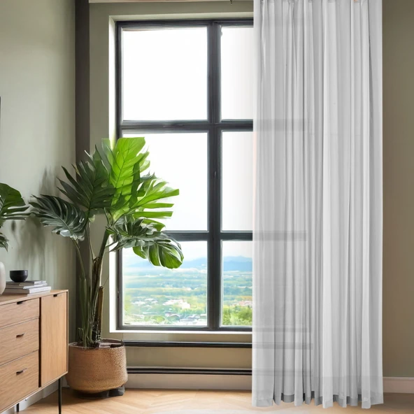 Poturge Tül Perde - Gri - 300x270 cm