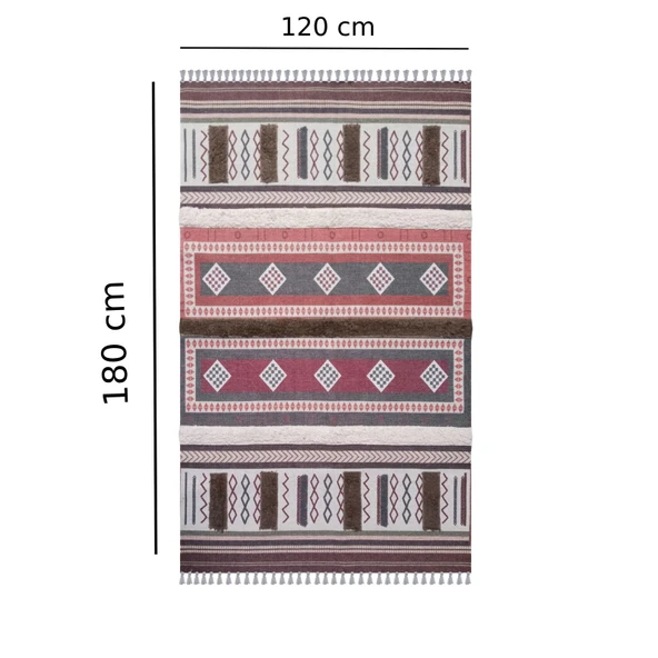 Home MR18 Tafting Pamuklu Kilim - Renkli - 120x180 cm - 3