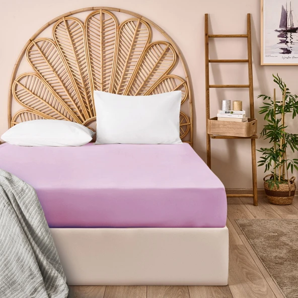 Soft Çift Kişilik Lastikli Çarşaf - Pembe - 180x200 cm ürün görseli 1