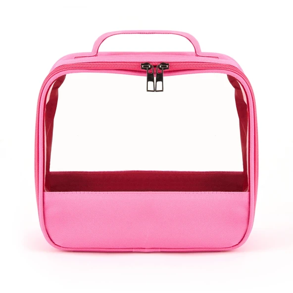 PVC Detaylı Kozmetik Çantası - Pembe ürün görseli 1