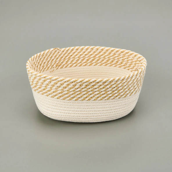 Living Boho Style Sepet - Beyaz / Bej - 25x20x10 cm - 2