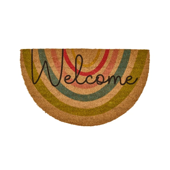 Home Coco Regnbue Kapı Önü Paspası - Bej - 45x75 cm