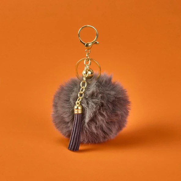 Ponpon Anahtarlık - Asorti - 13 cm