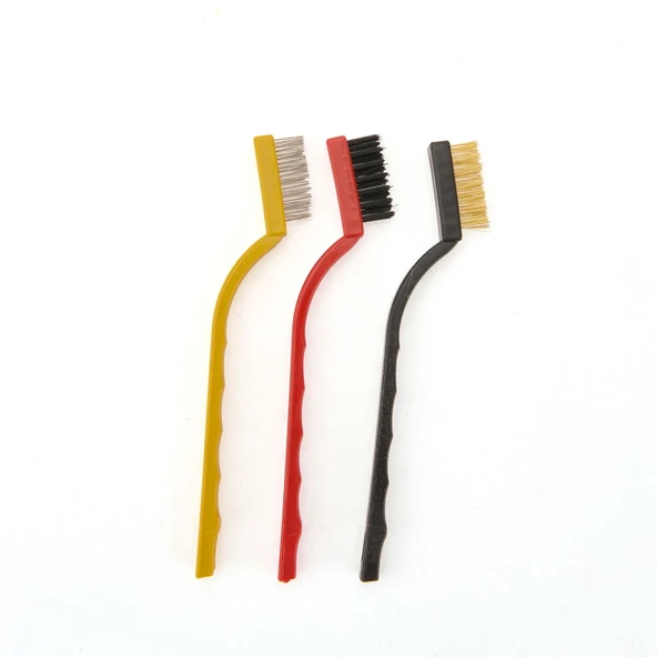 3'lü Tel Fırça - Renkli - 16 cm - 2