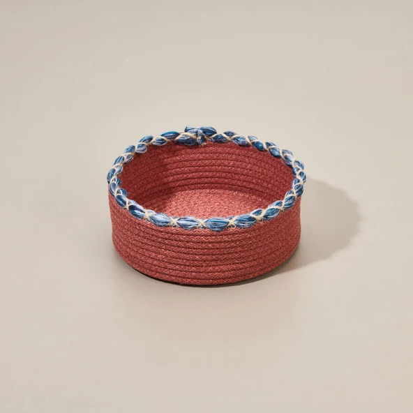 Living Colorful Örgü İpli Sepet - Renkli - 21x7 cm - 3