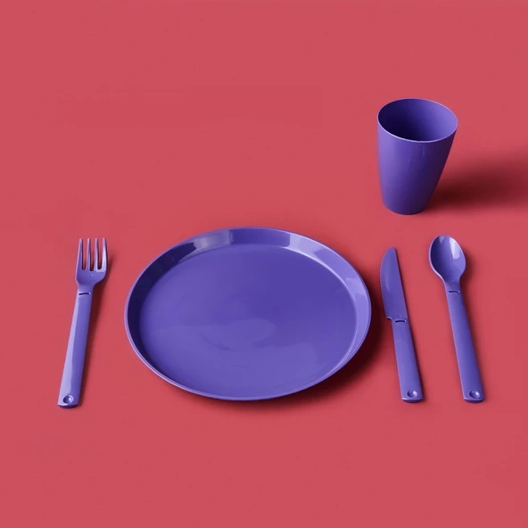 Living 6 Kişilik Piknik Seti - Mor ürün görseli