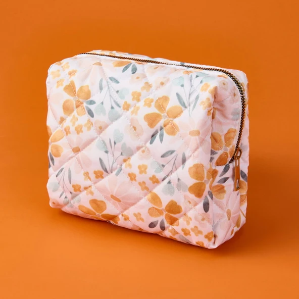 Living Çiçek Desenli Kozmetik Çantası - Renkli - 20x17 cm ürün görseli