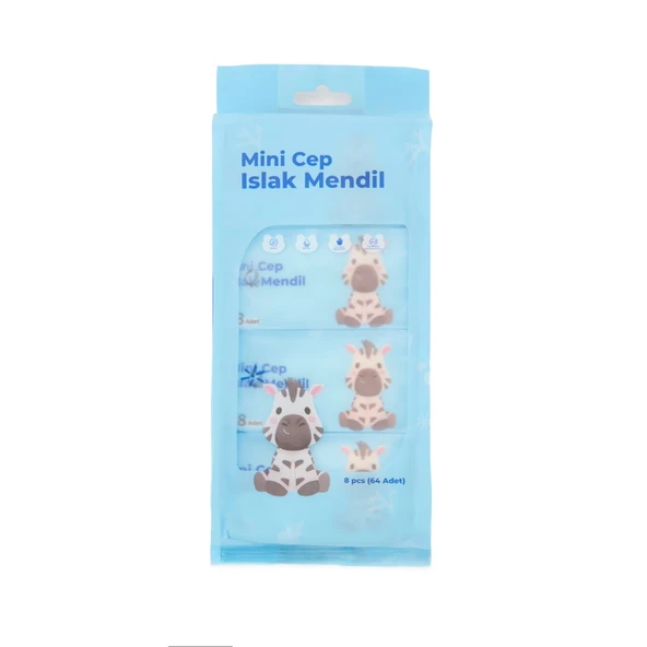 Home 8'li Mini Cep Tipi Islak Mendil - Asorti