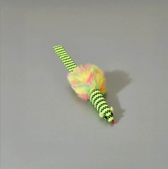 Tüylü Fare Kedi Oyuncağı - Asorti - 32 cm - 3