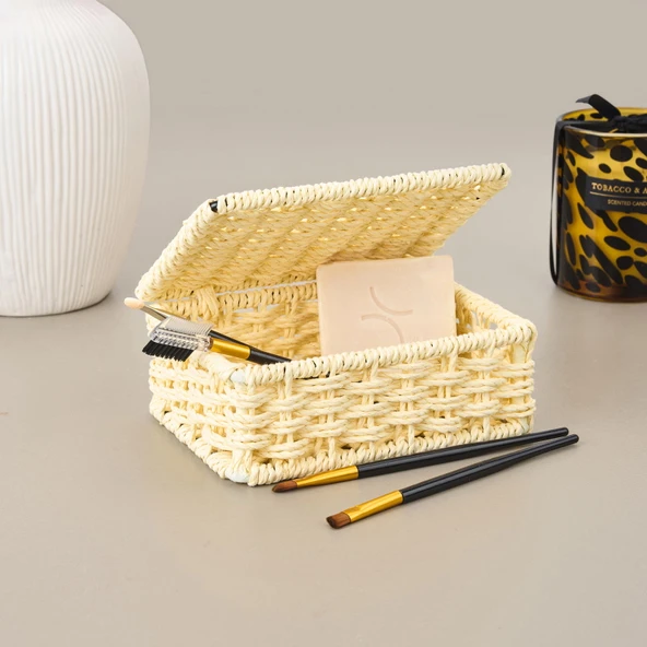 Living Dekoratif Saklama Kutusu - Bej - 5x11x15 cm