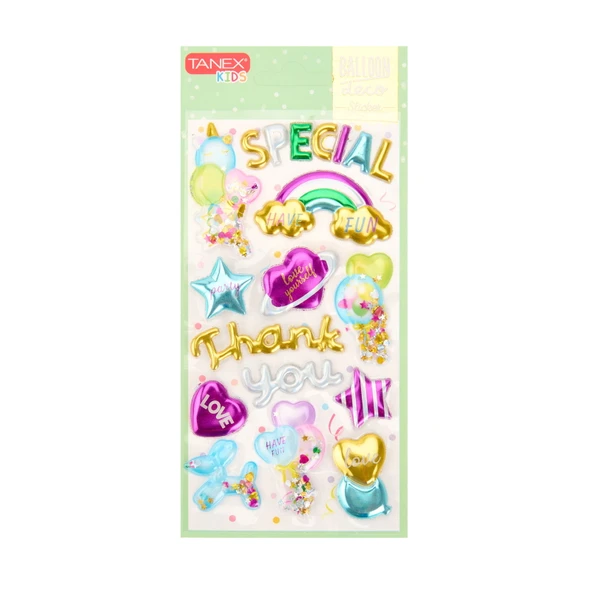 Balon Kabartmalı Sticker - Asorti