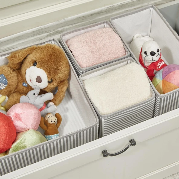 Home Gri Çizgili 4'lü Çekmece İçi Organizer - 2