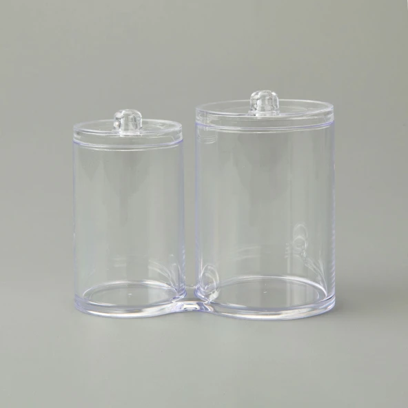 Living 2'li Pamuk Organizeri - Şeffaf - 15x9x14 cm