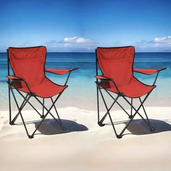 Living 2'li Piknik ve Kamp Sandalyesi - Kırmızı ürün görseli