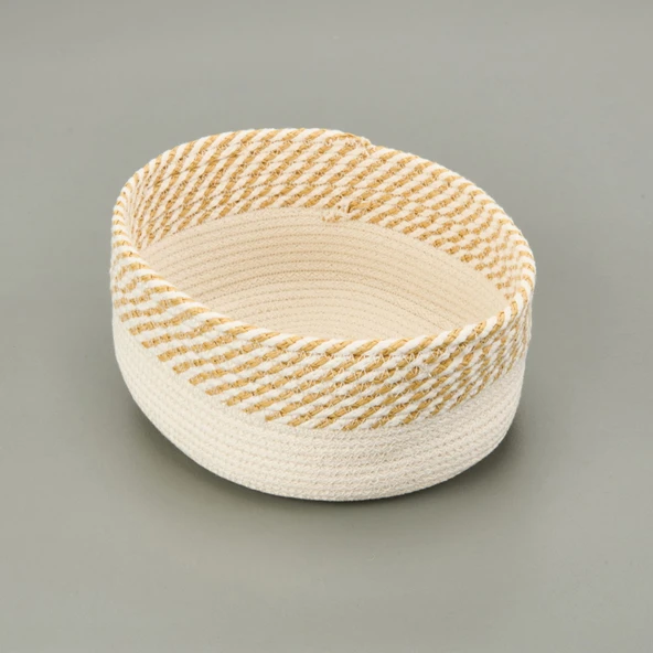 Living Boho Style Sepet - Beyaz / Bej - 25x20x10 cm - 3