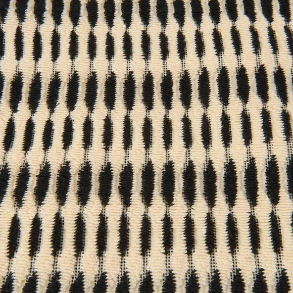 Soft Greta Yüz Havlusu - Ekru / Siyah - 50x90 cm - 2