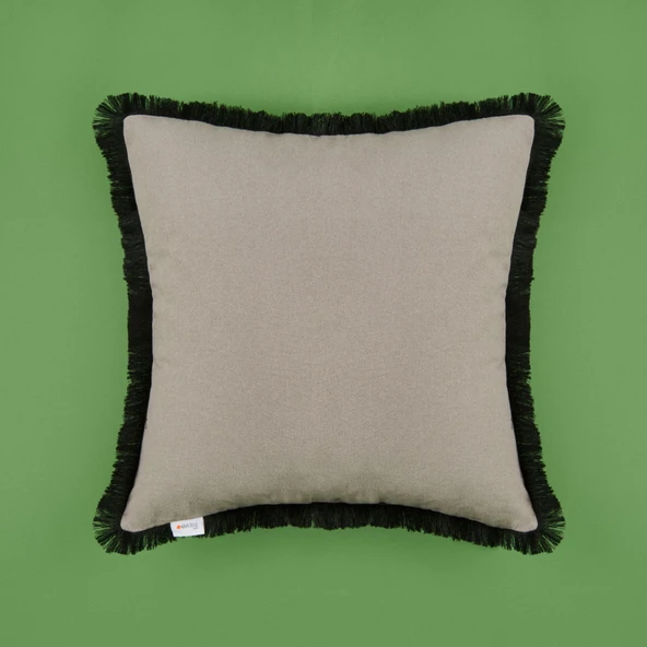 Soft Anthracite Saçak Detaylı Kırlent - Antrasit - 40x40 cm ürün görseli