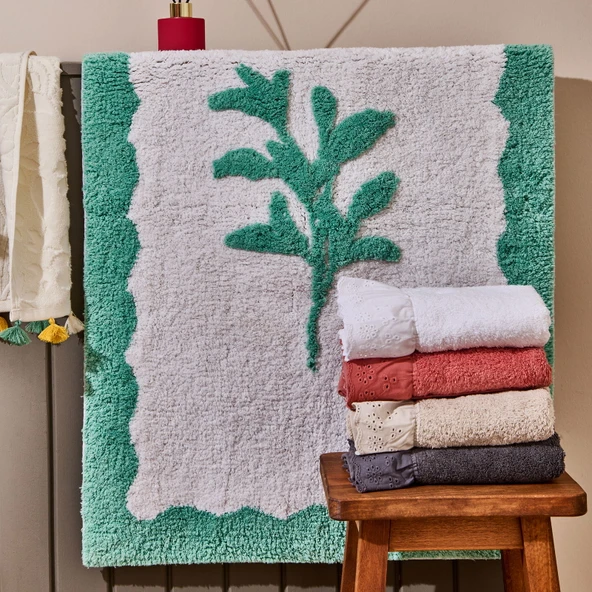 Soft Granny Summer Tufting Banyo Paspası - Beyaz - 60x90 cm - 3