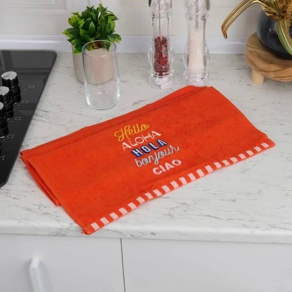 Soft Hola Mutfak Havlusu - Turuncu - 40x66 cm
