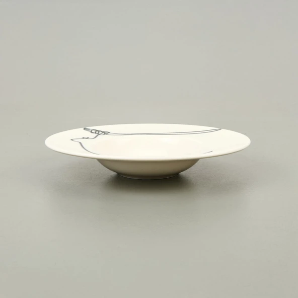 Kitchen Fettuccine Makarna Tabağı - Beyaz - 27 cm - 2