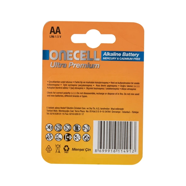 Ultra Premium Alkalin 1,5 V. 2'li AA Boy Pil - 2