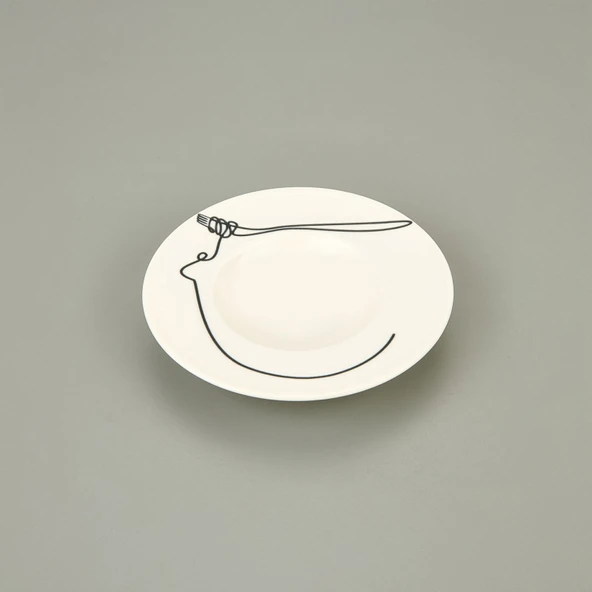 Kitchen Fettuccine Makarna Tabağı - Beyaz - 27 cm - 3