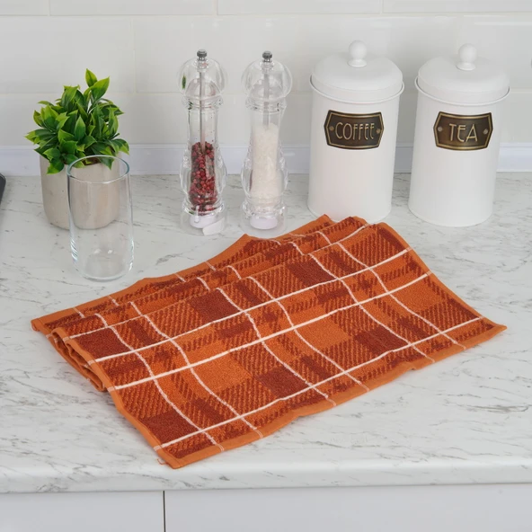 Soft Plaid Mutfak Havlusu - Kiremit - 40x66 cm