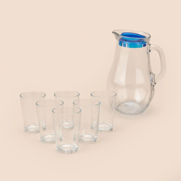 Bistro Su Seti - Şeffaf / Mavi - 1850 ml