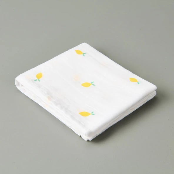 Soft Müslin Limon Desenli Kurulama Bezi - Beyaz - 40x60 cm - 2