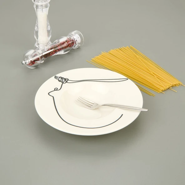 Kitchen Fettuccine Makarna Tabağı - Beyaz - 27 cm