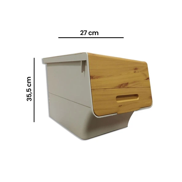 Bambu Görünümlü Tekerlekli Organizer - 12 lt - 3