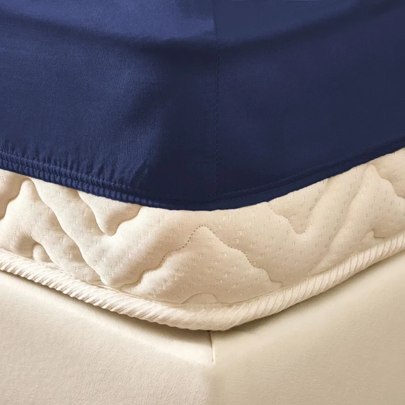 Soft Basic Çift Kişilik Lastikli Çarşaf - Lacivert - 180x200 cm - 2