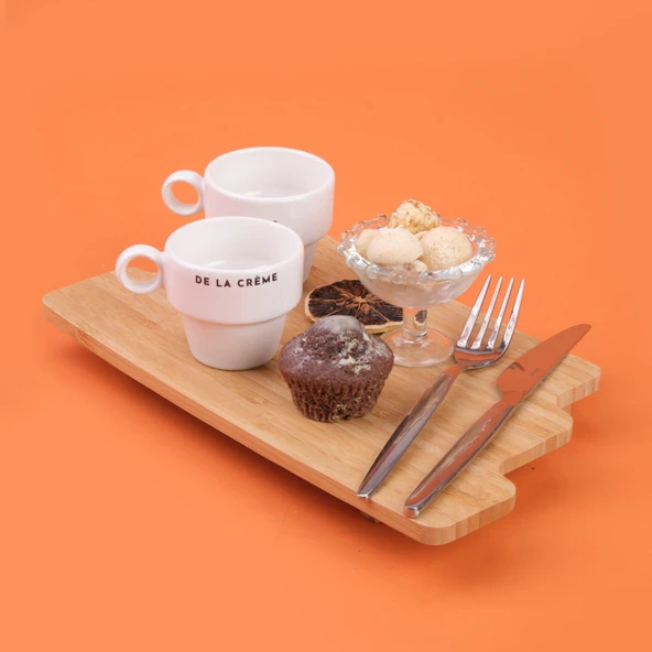 Kitchen Creme De La Creme 2'li Espresso Fincanı - Krem / Siyah - 105 ml - 2