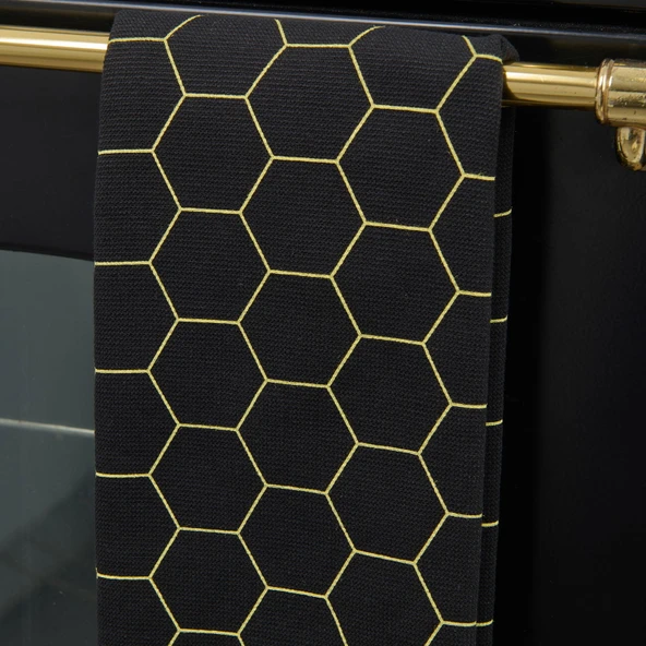 Soft Hexagon Mutfak Havlusu - Siyah - 40x66 cm - 3