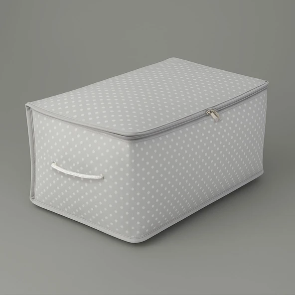 Home Puantiye Detaylı Küçük Boy Hurç - Gri - 52x28x21 cm - 2