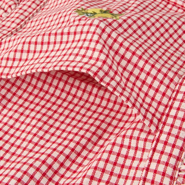 Soft Nakışlı Çanta - Kırmızı / Ekru - 35x40 cm - 3