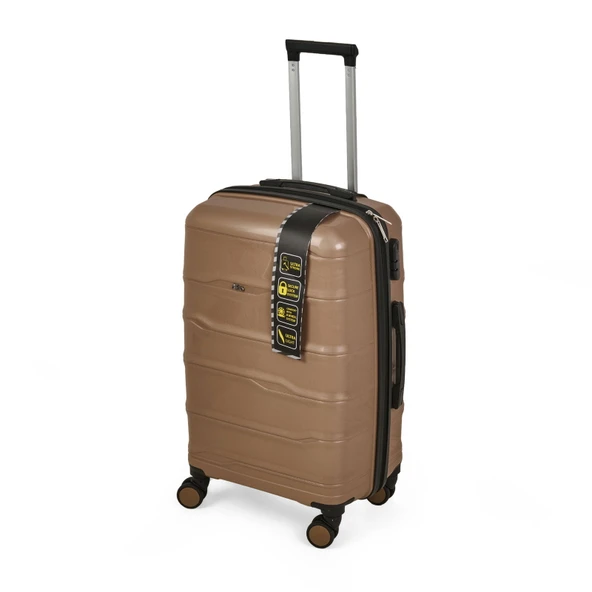 PP Orta Boy Valiz - Altın - 68x37x27 cm - 3